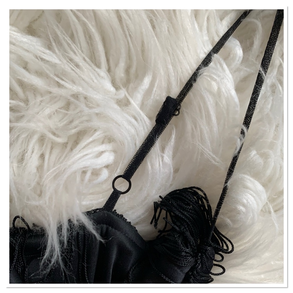 Betsey Johnson New York Vintage Fringe Slip Dress Black - Picture 4 of 8